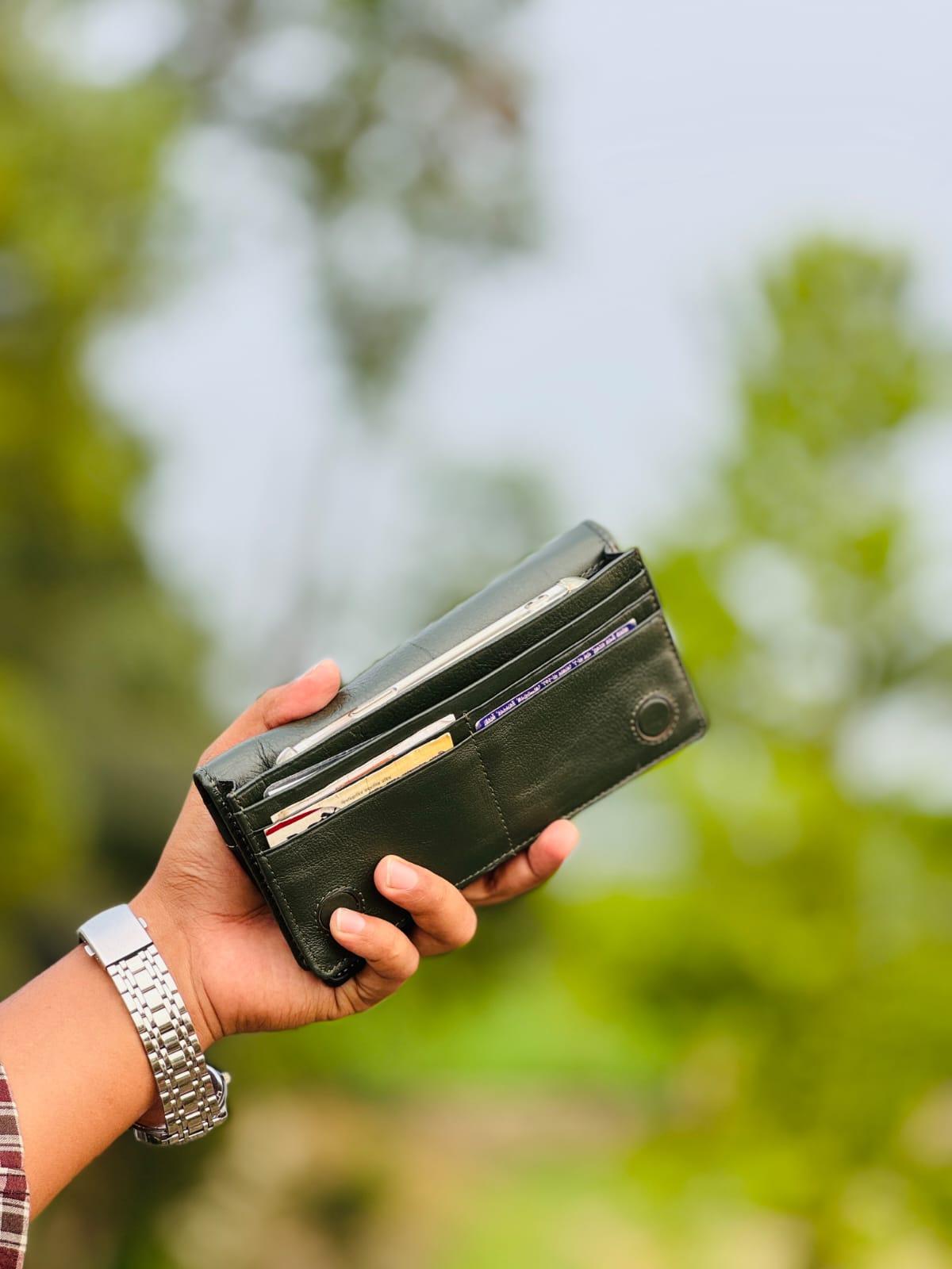 Elite Leather BD Premium Long Wallet – Genuine Leather Stylish Money Bag for Men & Women