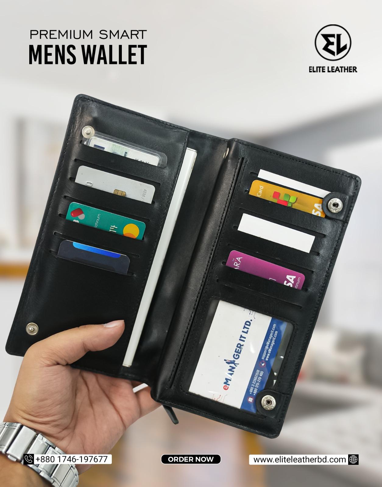 Premium Leather Long Wallet | প্রিমিয়াম লং লেদার মানিব্যাগ