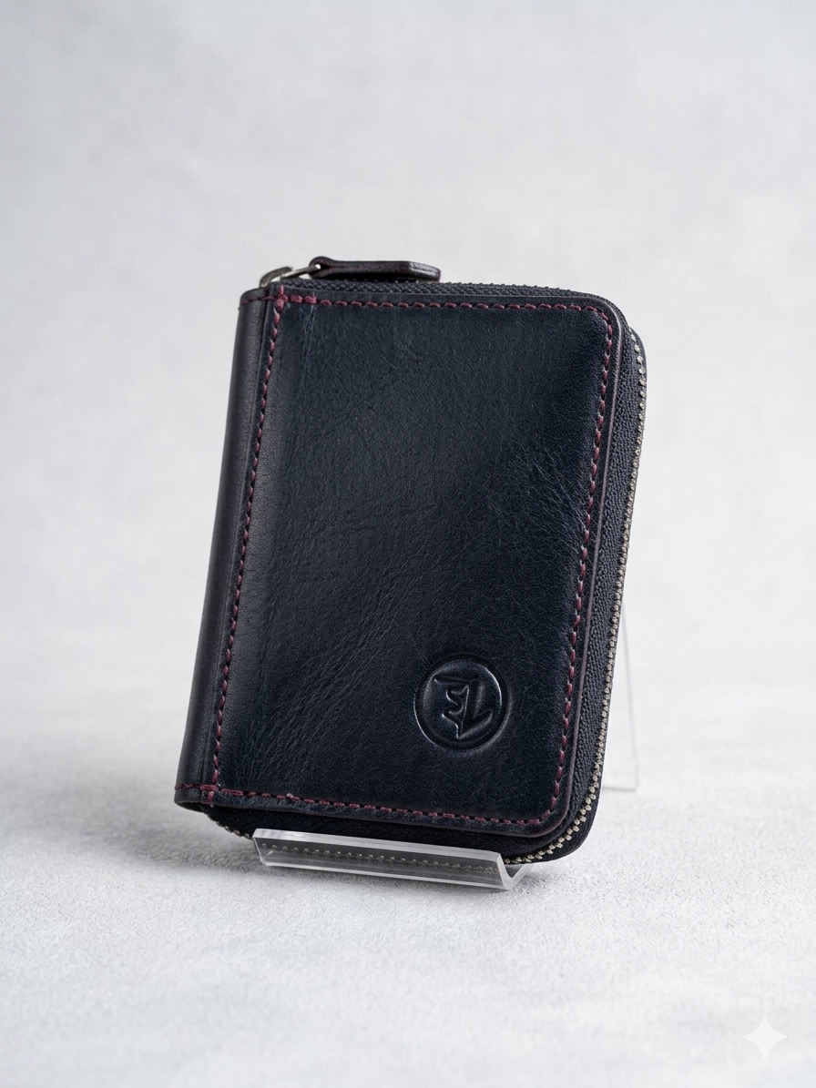 Compact Premium Genuine Leather Zipper Wallet – স্টাইলিশ ও টেকসই আসল চামড়ার পারফেক্ট ওয়ালেট | Elite Leather BD