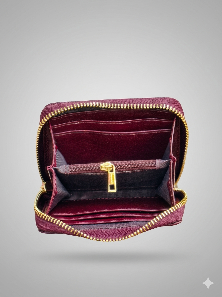 Compact Premium Genuine Leather Zipper Wallet – স্টাইলিশ ও টেকসই আসল চামড়ার পারফেক্ট ওয়ালেট | Elite Leather BD