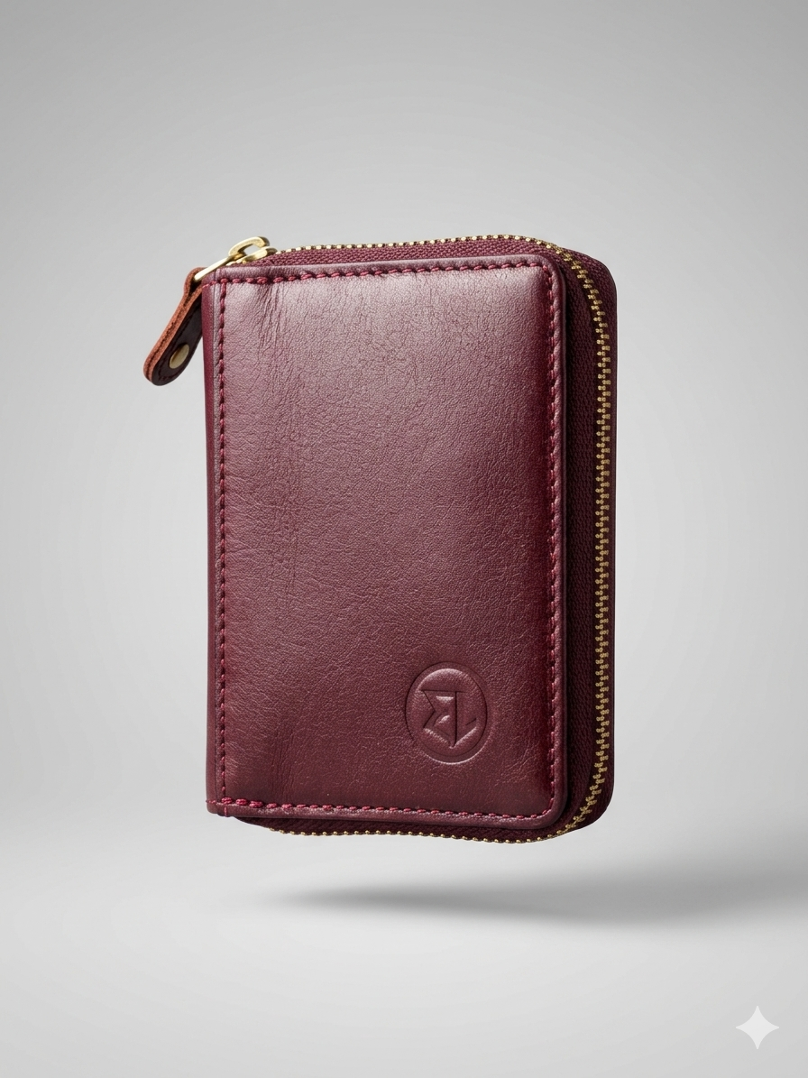 Compact Premium Genuine Leather Zipper Wallet – স্টাইলিশ ও টেকসই আসল চামড়ার পারফেক্ট ওয়ালেট | Elite Leather BD