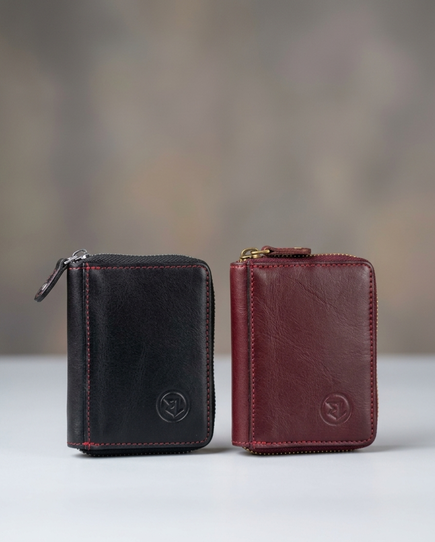 Compact Premium Genuine Leather Zipper Wallet – স্টাইলিশ ও টেকসই আসল চামড়ার পারফেক্ট ওয়ালেট | Elite Leather BD